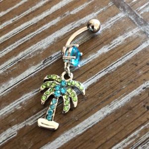 Palm tree belly ring